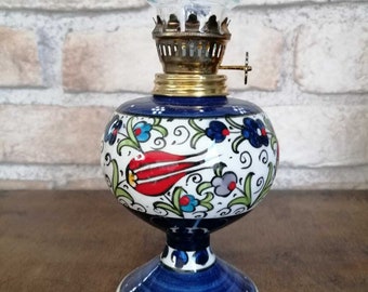 Handmade Ceramic Handpainted Ceramic Oil Kerose Lamp