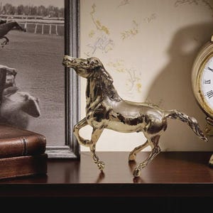 Solid Brass Horse Figurine,Brass Horse Sculpture, Animals Decoration, Horse Decor, Equestrian, Home Decor