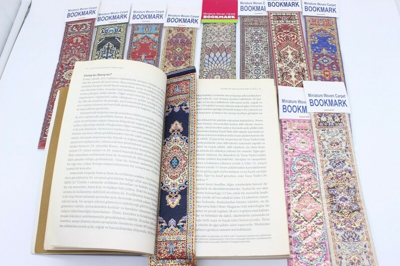100 Miniature Woven Carpet Bookmarks Turkish Kilim Rug Carpet Etsy
