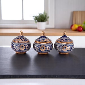 Copper Spice Jar Set, Spice Container Set, Copper Spice Jars, Spice Canister Boxes, Kitchen Decoration