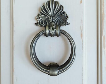 Brass Royal Door Knocker 6.88in, Front Door Ornament, Vintage Brass Door Knocker