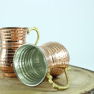 Set of 12 - Copper Mug - Turkish  Copper Mug - Moscow Mule Copper Mugs - Solid Copper Handcrafted Handmade Moscow Mule Cocktail - 12 Ounce