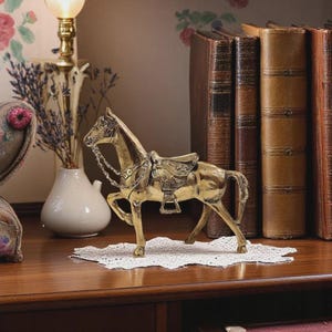 Solid Brass Horse Figurine,Brass Horse Sculpture, Animals Decoration, Horse Decor, Equestrian, Brass Animals