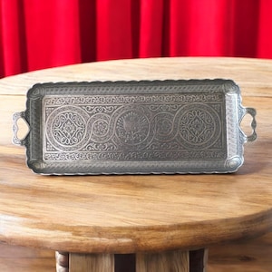 Bandeja para servir té y café turco, bandeja de cobre hecha a mano, bandeja para servir té, bandeja para servir café, bandeja persa, decoración del hogar