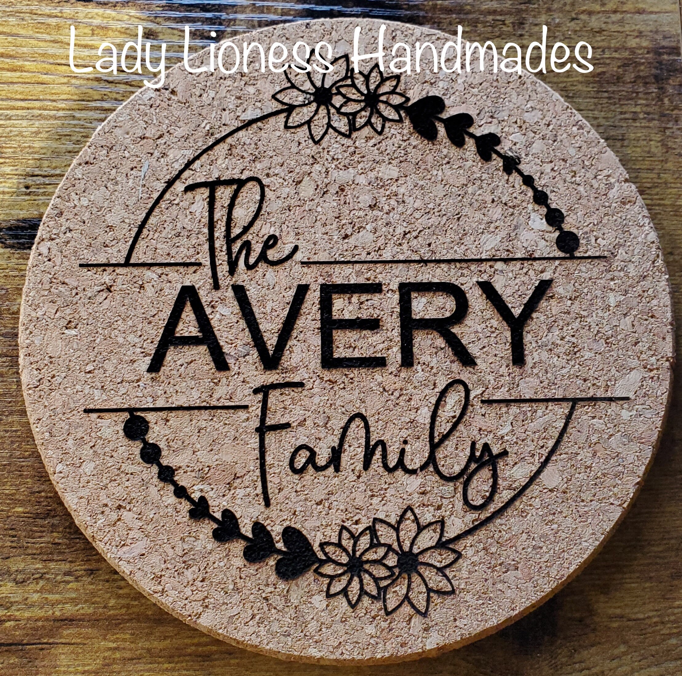 Cork Trivet Personalized Cork Trivet Monogrammed Hot Pad Etsy