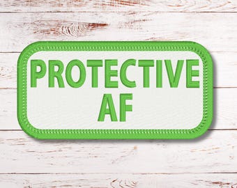 Protective AF Embroidered Pet Patch, Dog Vest Sew-on/Hook Patch