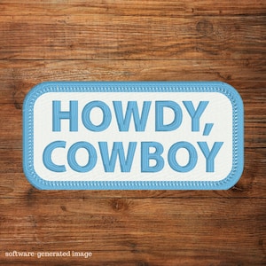 Howdy Cowboy Pet Patch, Dog Patch, Pet Patch, Pet Vest Patch, Sew-on Patch, Hook Patch
