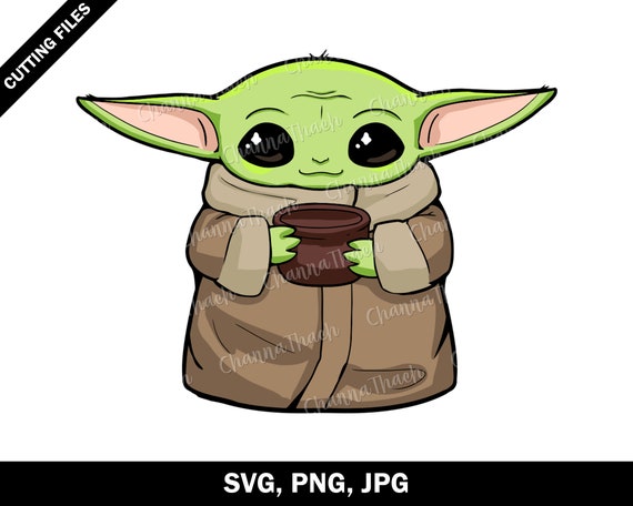 Download Baby Yoda Svg Yoda Coffee Lover Clipart Green Baby Alien Etsy