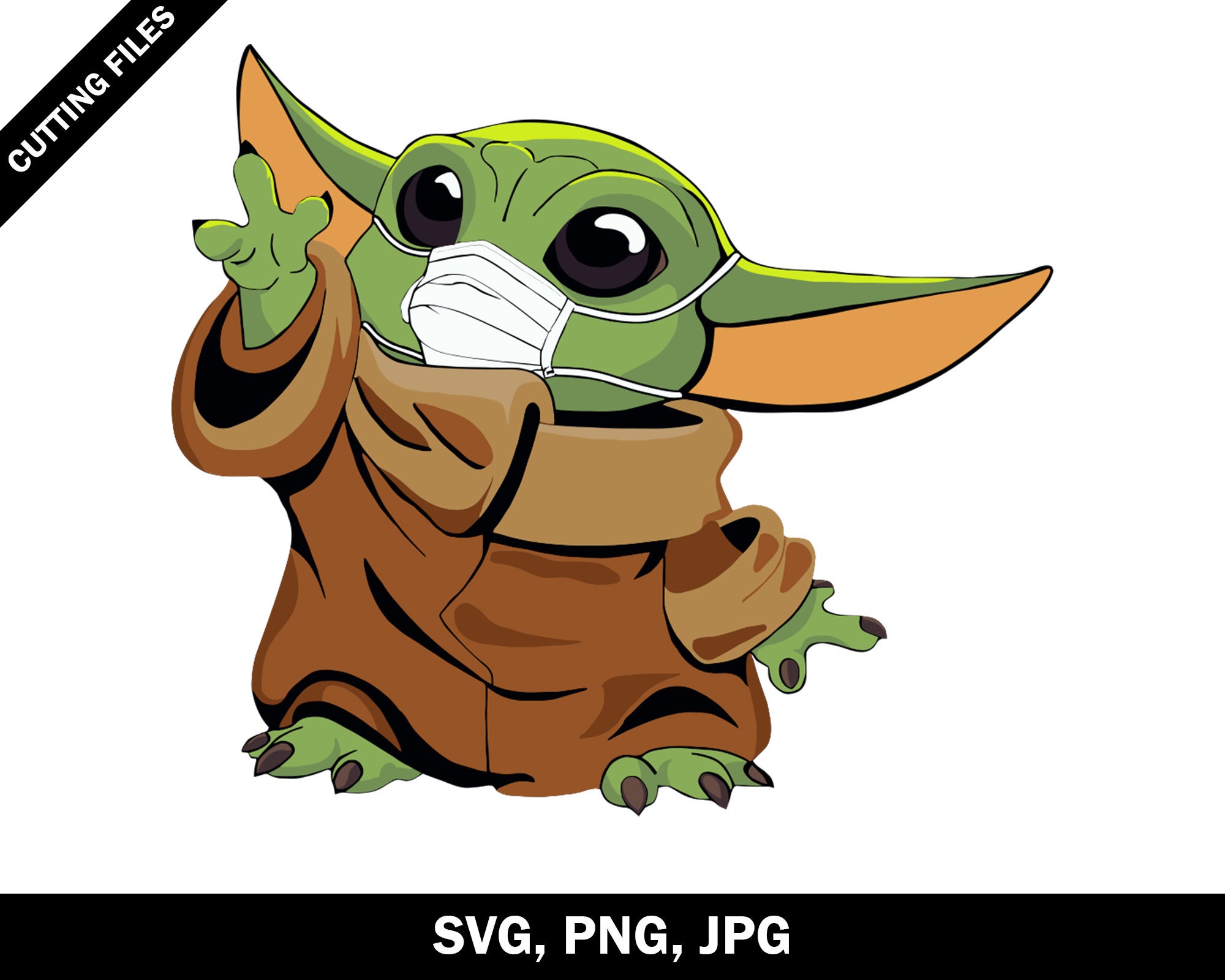 Baby Yoda Face Mask Svg Quarantine 2020 Svg Star Wars Baby Etsy