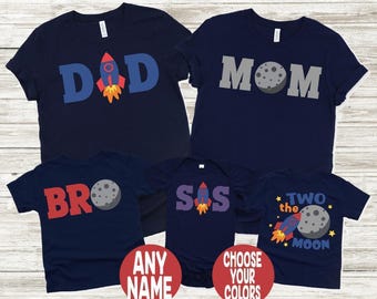 Two The Moon Mom Birthday Shirt, Two The Moon Dad Birthday Shirt, 2nd Birthday, Second Birthday, Space Birthday Shirt, Moon Birthday Shirt