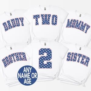 Red, White & Two Birthday Shirt, Red, White and 2 Birthday Shirt, 4th of July Birthday Shirt, 4th of July Mom Dad Brother Sister Shirt