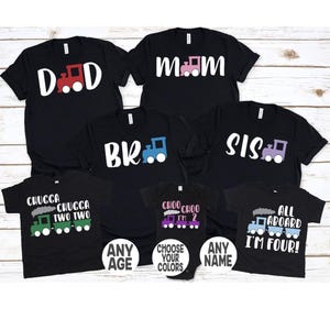 Choo Choo I&#39;m Two verjaardagsshirt, All Aboard I&#39;m Four verjaardagsshirt, Chugga Chugga Two Two verjaardagsshirt, trein familie verjaardagsshirts