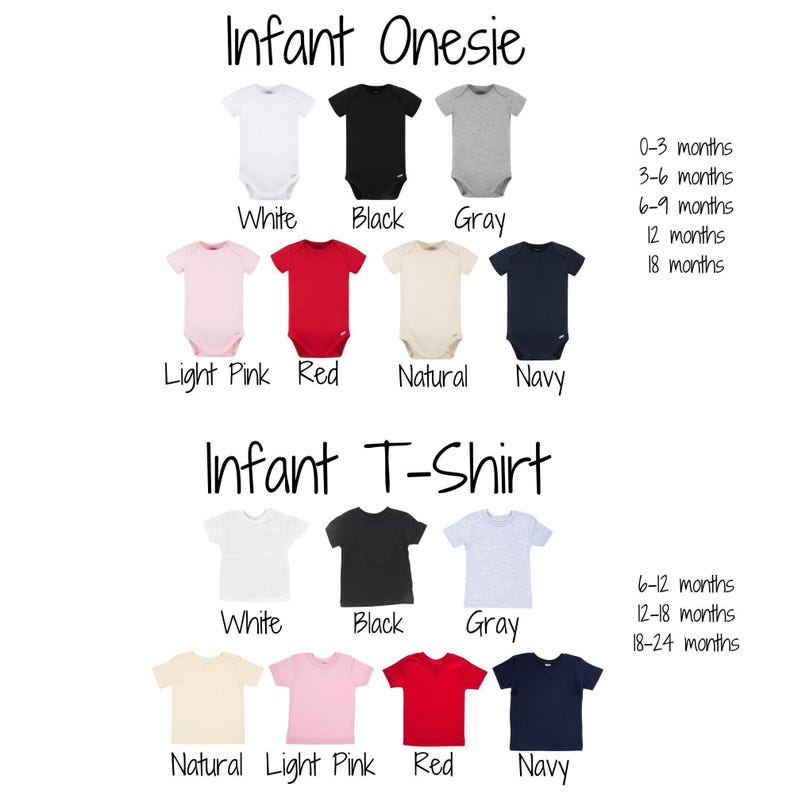 a collection of baby clothing items, including onesies and t-shirts, in various colors and styles.