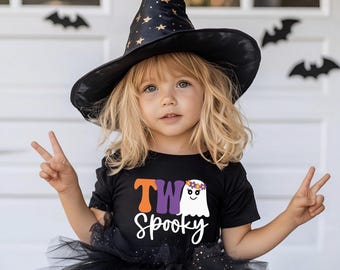 Two Spooky Birthday Shirt, Halloween 2nd Birthday Girl Shirt, Ghost Second Birthday Outfit, Toddler Halloween Birthday Tee