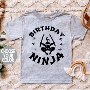 Birthday Ninja Cotton Shirt: Kidz Party Tee