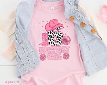 Rodeo Western Cowgirl Birthday Shirt, Cowgirl Birthday Girl Shirt, Cowgirl Boots Shirt, Cowgirl Hat Shirt, Pink Cowgirl Birthday Shirt