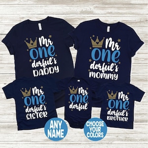 Mr One derful 1st Birthday Shirt, Mr Onederful 1st Birthday Shirt, Mr Wonderful 1st Birthday Shirt, Onederful&#39;s Mommy, Onederful&#39;s Daddy
