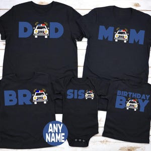 Police Officer Birthday Shirt, Police Car Birthday Shirt, Back the Blue Birthday Shirt, Police Birthday Shirt, Family Police Birthday Shirts