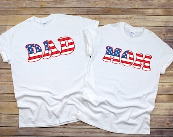 4th of July Mom Shirt, 4th of July Dad Shirt, Red, White & Two Birthday Shirt, Red, White and 2 Birthday Shirt, American Flag Mom Dad Shirt