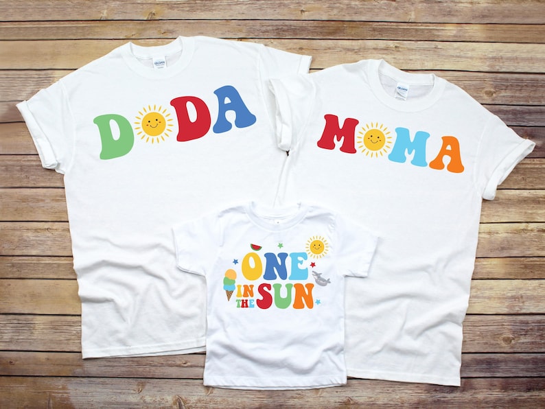 One in the Sun Birthday Shirt, Beach Birthday Shirt, Summer Birthday Shirt, Pool Party Birthday Shirt, One in the Sun Family Birthday Shirts image 1