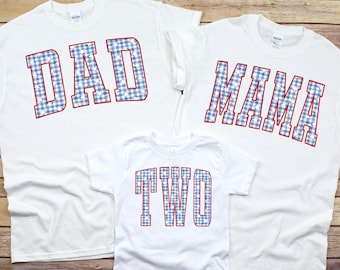 Red, White & Two Birthday Shirt, Red, White and 2 Birthday Shirt, Fourth of July Birthday Shirt, 4th of July Birthday Shirt, Family Shirts
