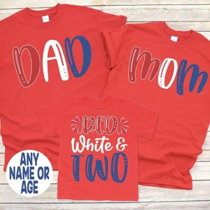 Red, White & Two Birthday Shirt, Red, White and 2 Birthday Shirt, Fourth of July Birthday Shirt, 4th of July Birthday Shirt, Family Shirts