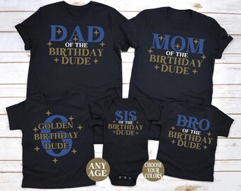 Boy Golden Birthday Shirt, Golden Birthday Theme, Blue & Gold Birthday Shirt, Golden Birthday Party