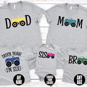 Monster Truck Birthday Shirt, Truck Yeah Birthday Shirt, Monster Jam Birthday Shirt, Parent Shirt, Dad, Mom image 1