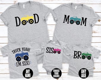 Monster Truck Birthday Shirt, Truck Yeah Birthday Shirt, Monster Jam Birthday Shirt, Parent Shirt, Dad, Mom