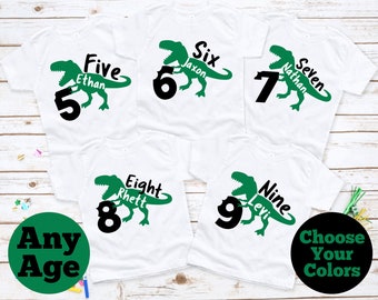 Dinosaur Birthday Shirt, 5th Dinosaur Birthday Shirt, 6th Dinosaur Birthday Shirt, 7th Dinosaur Birthday Shirt, 8th Dinosaur Birthday Shirt