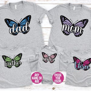 Butterfly Birthday Mom Shirt, Butterfly Birthday Dad Shirt, Butterfly Birthday Shirt, Family Butterfly Shirts