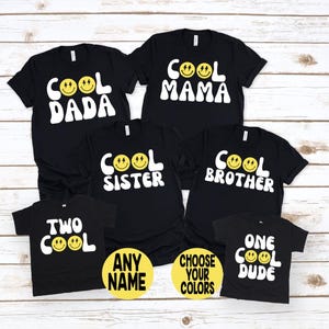 One Cool Dude Birthday Shirt, Two Cool Birthday Shirt, Happy Face Birthday Shirt, Smiley Face Birthday Shirt, Cool Family Birthday Shirts