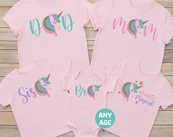 Unicorn Magical Birthday Shirt, Four Ever Magical Birthday, One is Magical, Two is Magical, Three is Magical, Family Unicorn Birthday Shirt