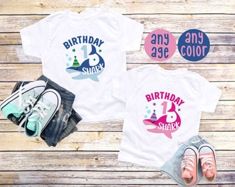 Chemise d'anniversaire de requin, chemise d'anniversaire de bébé requin, 1er 2e 3e 4e 5e 6e 7e 8e 9e 10e chemise d'anniversaire de requin