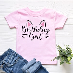 Kitty Cat Birthday Girl Shirt - Kitten Me Birthday - Cotton Tee