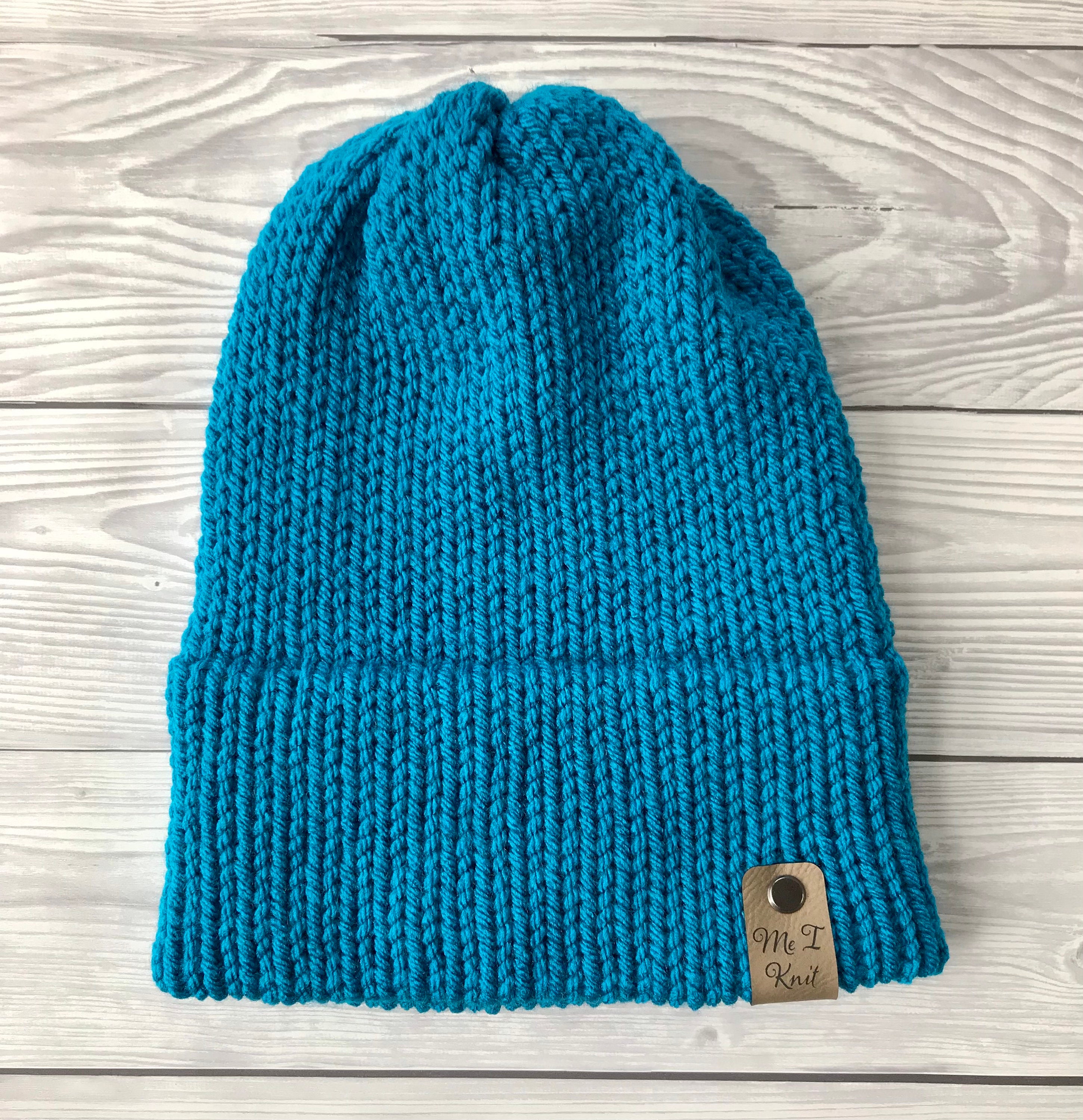 Handmade double brim beanies with & without pompom Navy Etsy