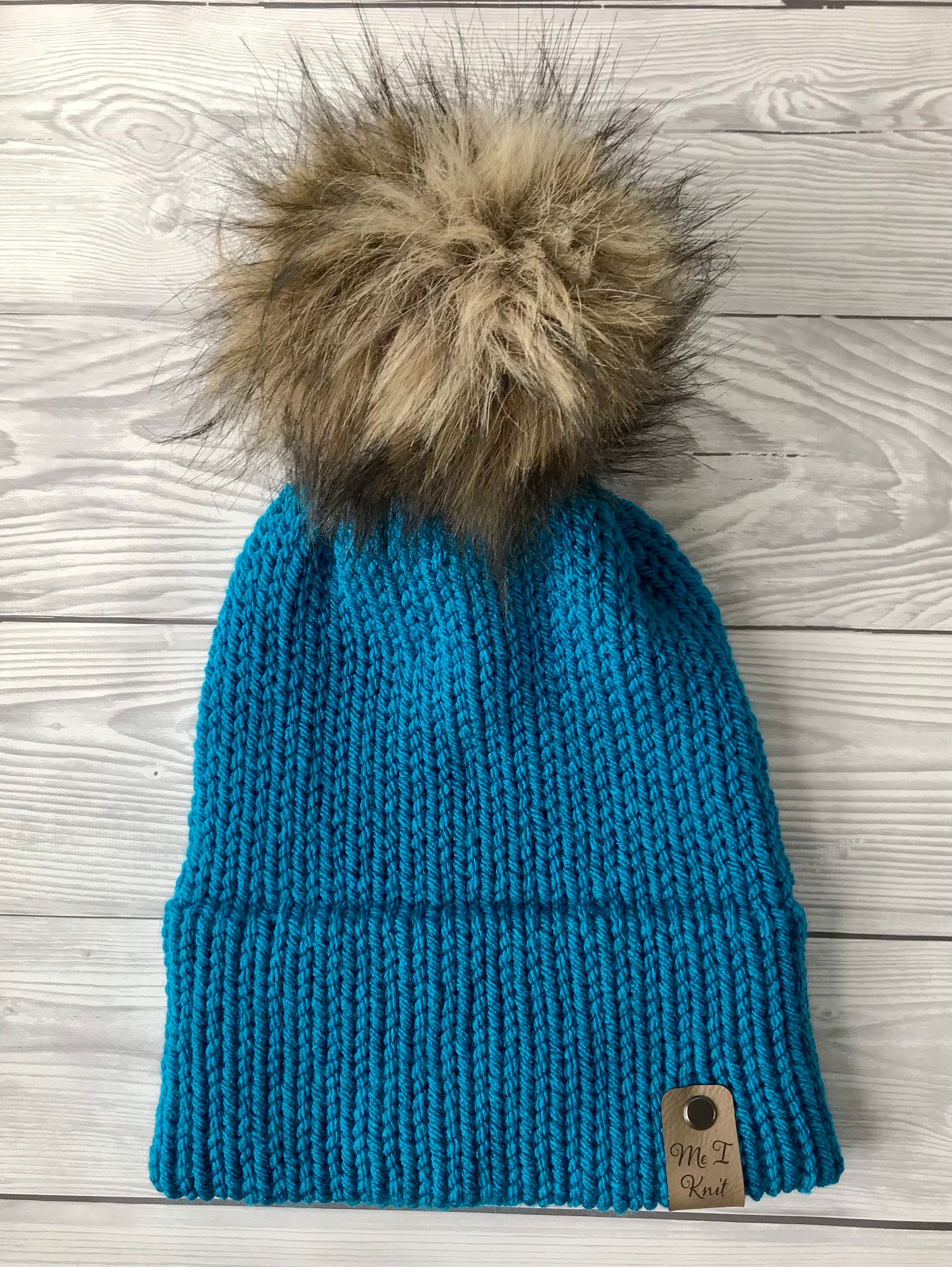Handmade double brim beanies with & without pompom Navy | Etsy