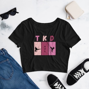 Women&#39;s Taekwondo Crop Tee: TKD Girl Shirt