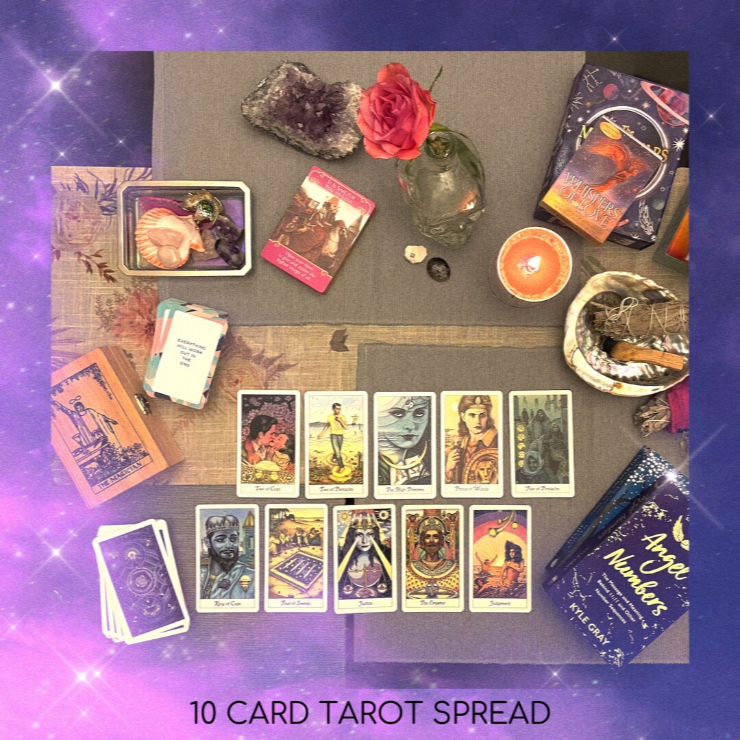 10 Card Tarot Spread. Past, Present, Future. Tarot, Oracle, Angel, Intuitive, Reading Guidance
