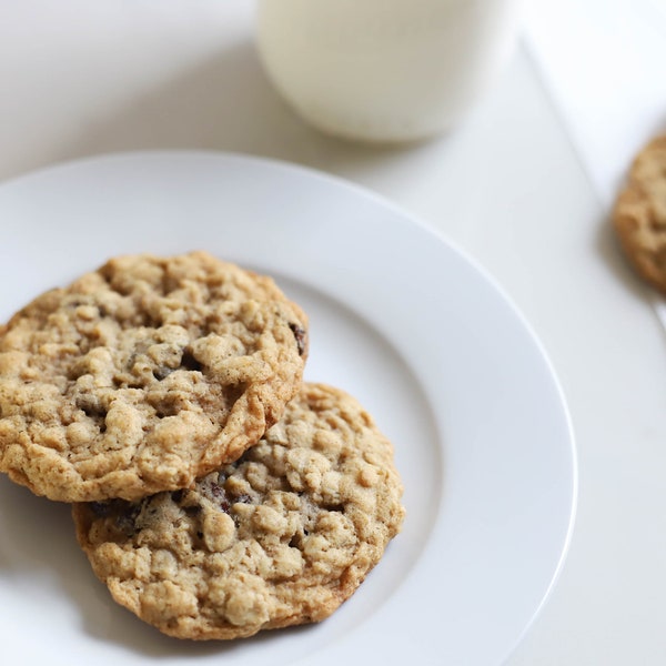 Gluten Free Oatmeal Raisin Cookies | Allergy friendly cookies, vegan cookies, dairy free cookies, handcrafted, homemade cookies