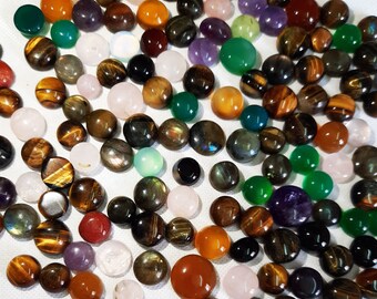 handmade ceramic cabochon bulk Set of 6 textured cabochons mix large ball cabochons lot loose cabochon artisan rouns cabochons