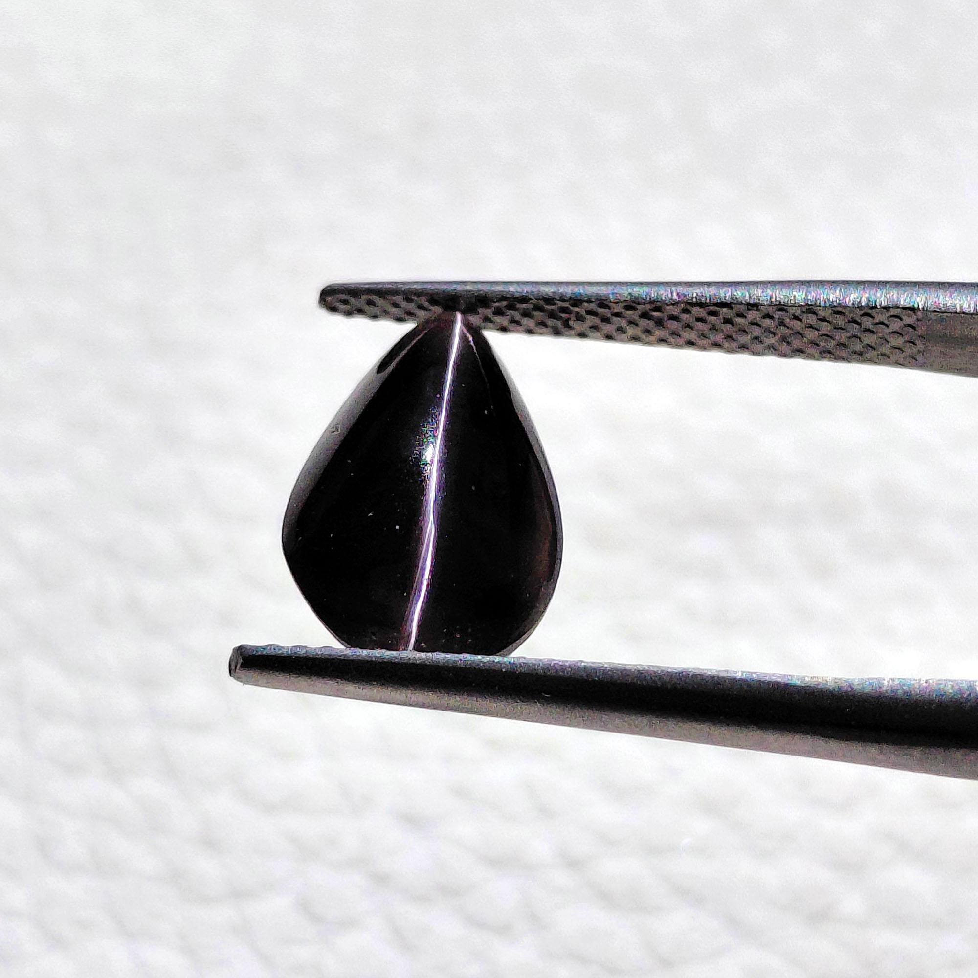 Chatoyant Line Natural Sillimanite Cat’s Eye Sharp Chatoyancy Line Rare Pear Cabochon ...