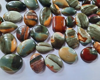 Polychrome Jasper Cabochons: Mixed Shape Desert Gemstones, Jewelry Making