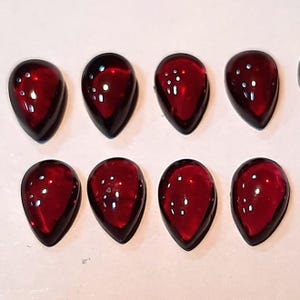 AAA Garnet Pear Cabochons: 5x8mm Loose Gemstones, 10 Pieces