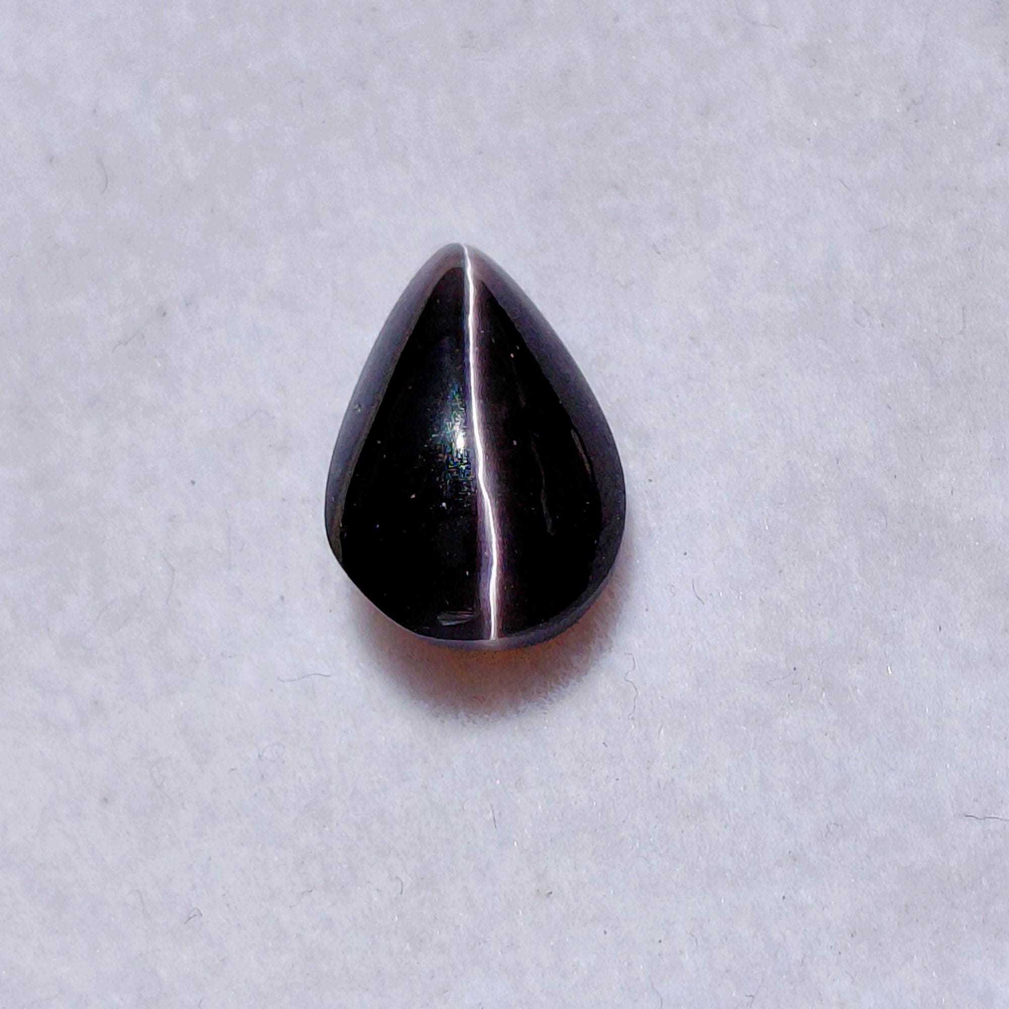 Chatoyant Line Natural Sillimanite Cat’s Eye Sharp Chatoyancy Line Rare Pear Cabochon ...