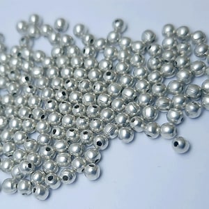 3mm Sterling Silver Seamless Beads: Shiny Spacer Beads, DIY Jewelry Making