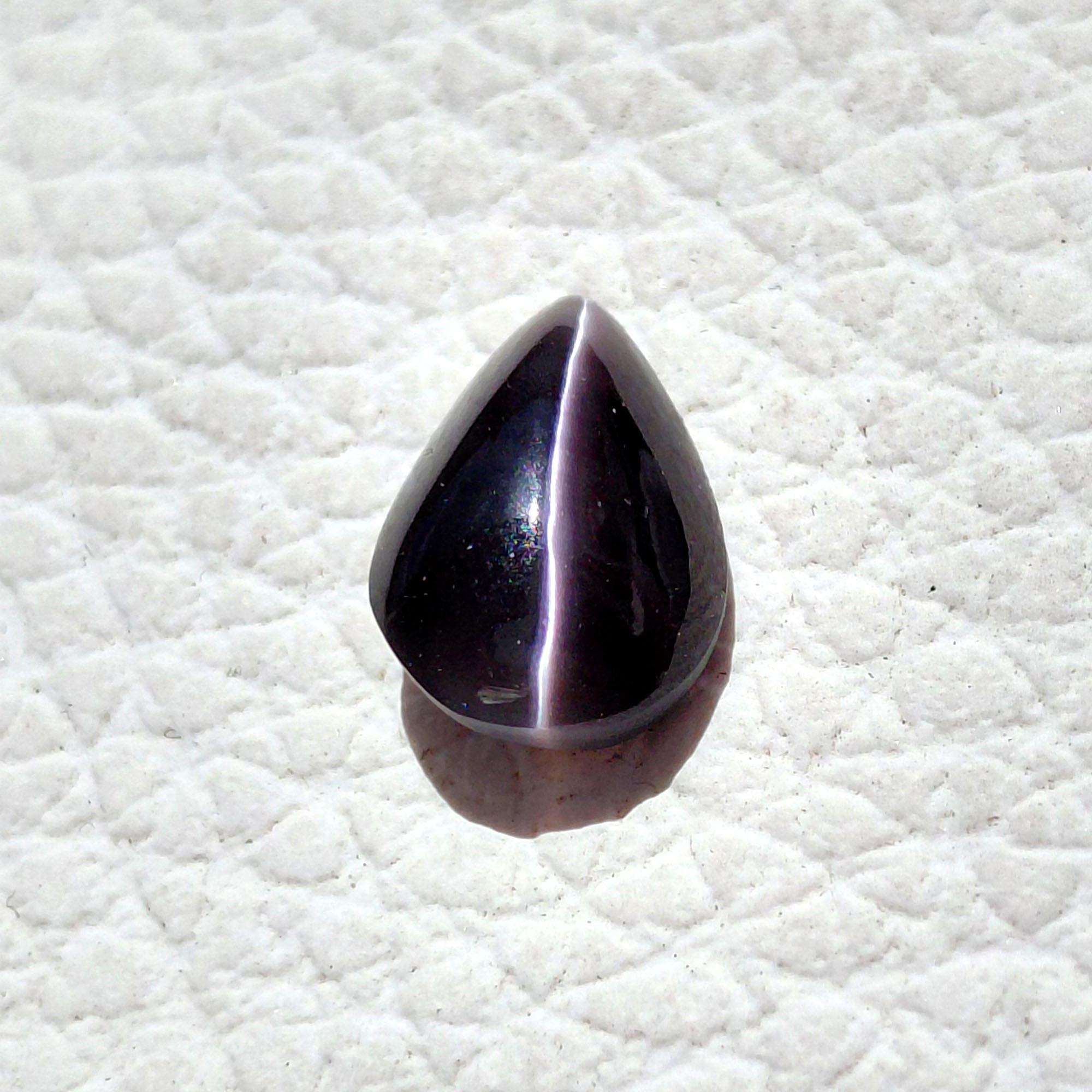 Chatoyant Line Natural Sillimanite Cat’s Eye Sharp Chatoyancy Line Rare Pear Cabochon ...