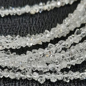 A+ Clear Herkimer Diamond Quartz Beads, Raw White Herkimer Diamonds Drilled Double Terminated ,Herkimer Diamonds Nuggets Beads For Jewelry
