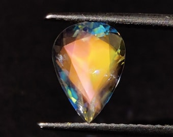 Rainbow Andesine ( Labradorite ) Multi Color Flashy Stone Pear Shape Faceted Stone 1.60Carat. No Treatment 100% Natural