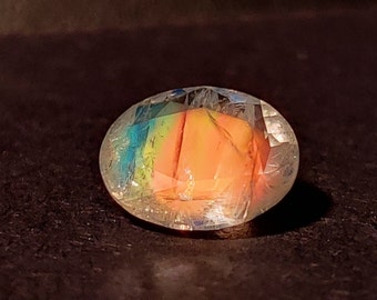 Rainbow Labradorite ( Andesine ) Multi Color Flashy Stone, Natural Loose Andesine GemStone, Oval Shape 2.57 carat. No Treatment 100% Natural